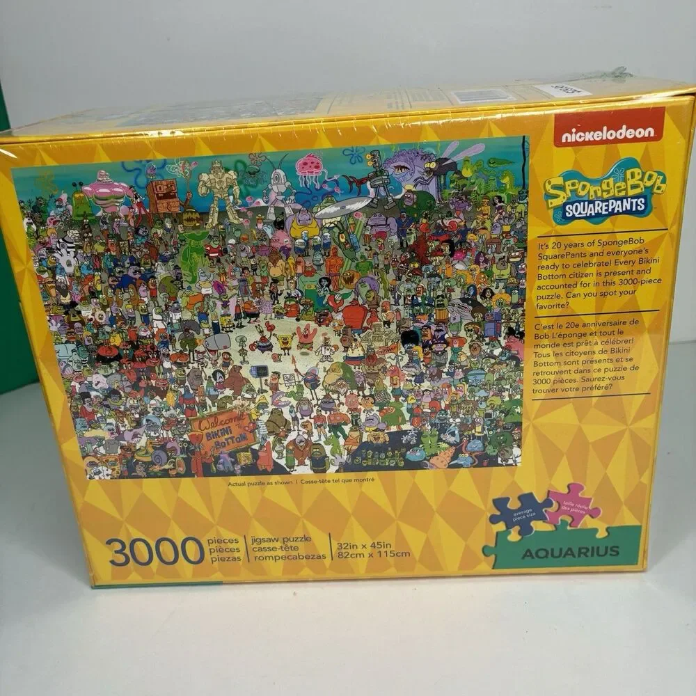 Spongebob Squarepants Bikini Bottom Puzzle 3000 Pieces Aquarius Brand New Sealed